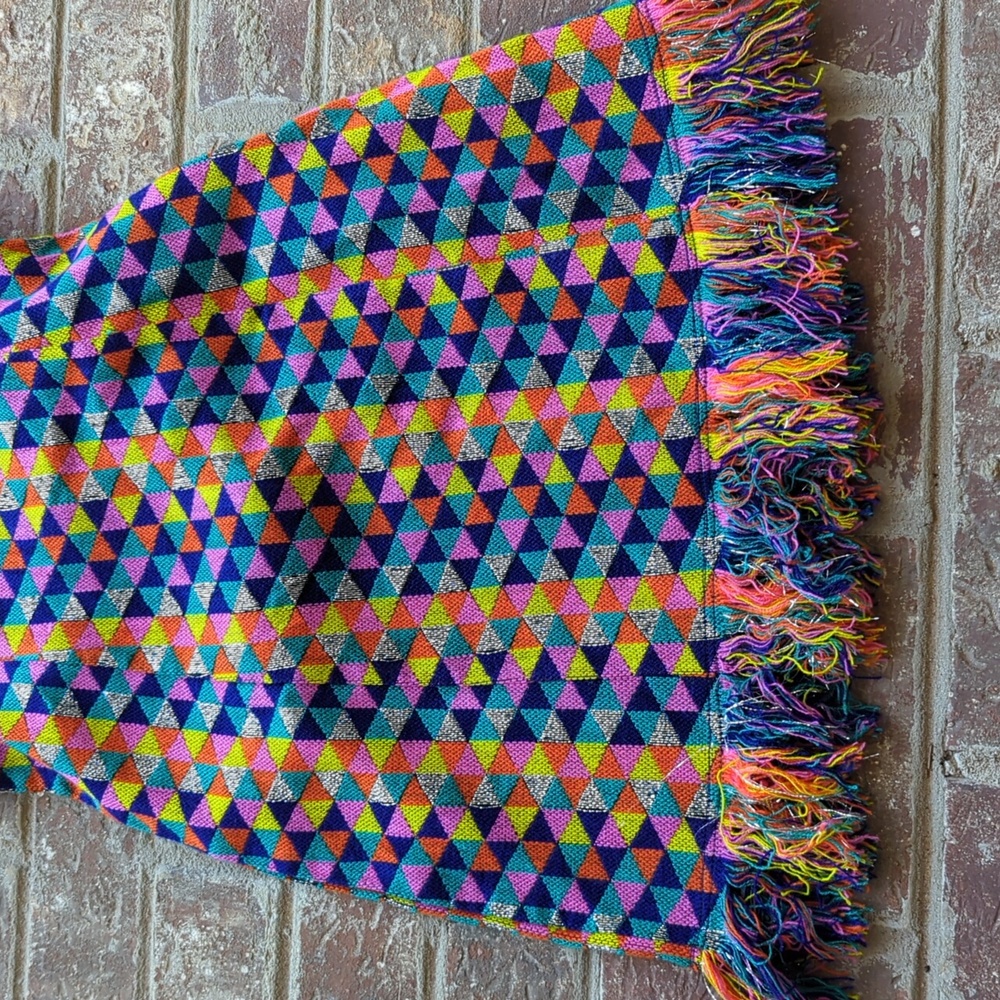 House of Harlow 1960Revolve Multicolor Geometric Woven Tapestry Strapless Dress - Picture 3 of 8